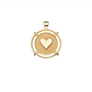 Jane Win El Corazon LOVE Pendant w 18 inch chain link 2 sided